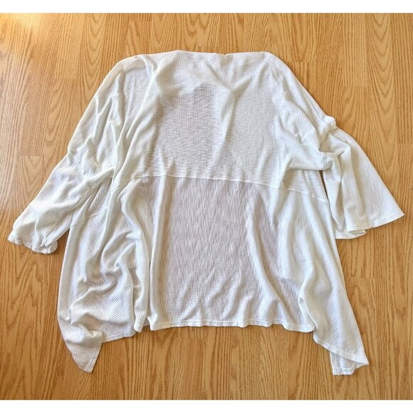 Michael Stars Cardigan OS White Open Front Lightweight Layering Top Made in USA - Picture 7 of 8